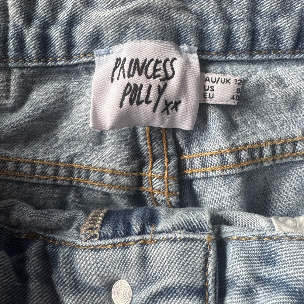 Princess Polly Light Wash Wide Leg Jeans - Picture 2 of 5